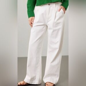 Madewell White Harlow Jean Wide-Leg Pants
